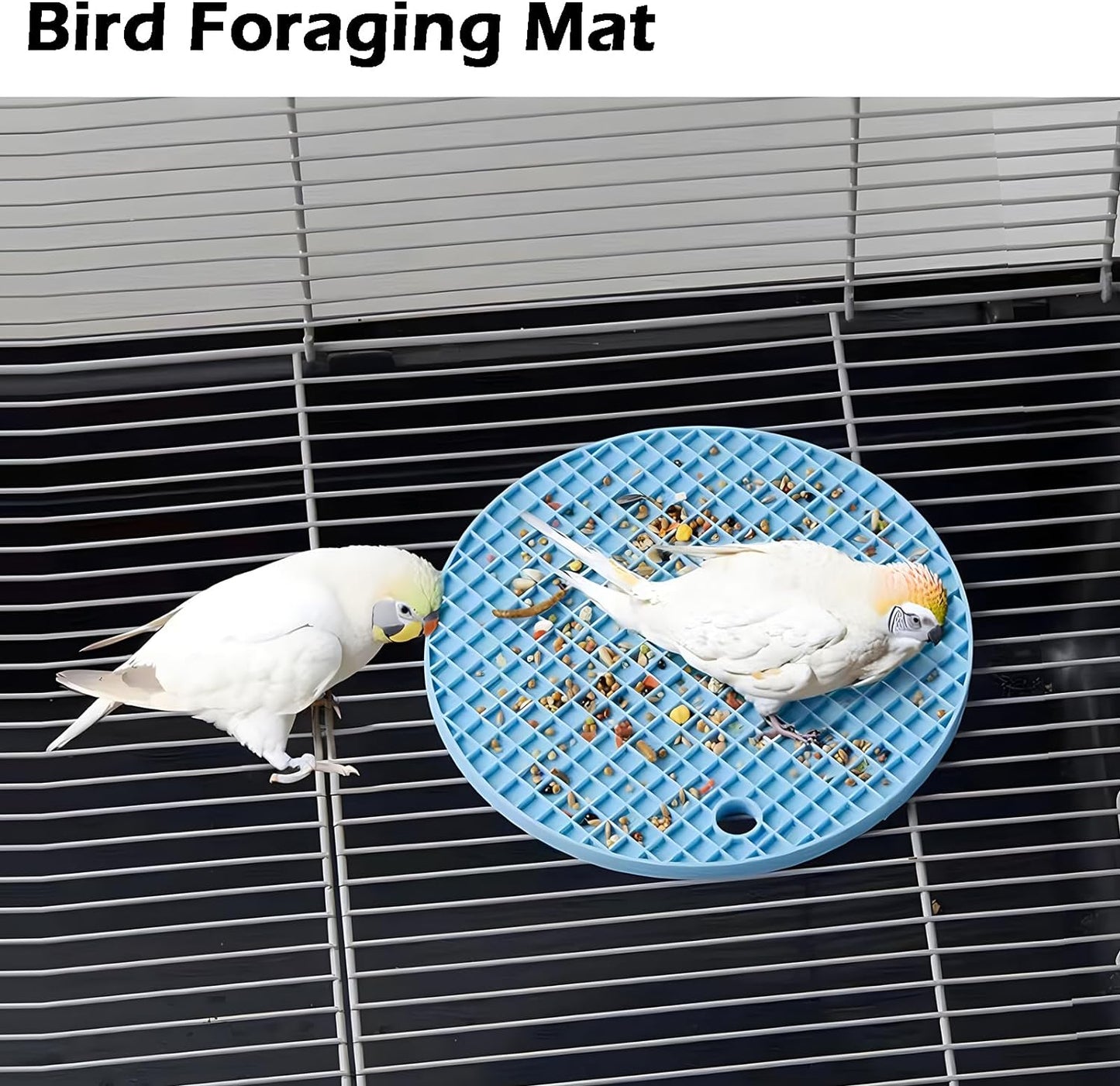 2Pcs Bird Foraging Toys Puzzle, Bird Slow Feeder Mats, Interactive Parrot Foraging Toys to Increase Feeding Time, Bird Enrichment Toys for Parakeet, Cockatiel, African Grey, Conure, Budgies