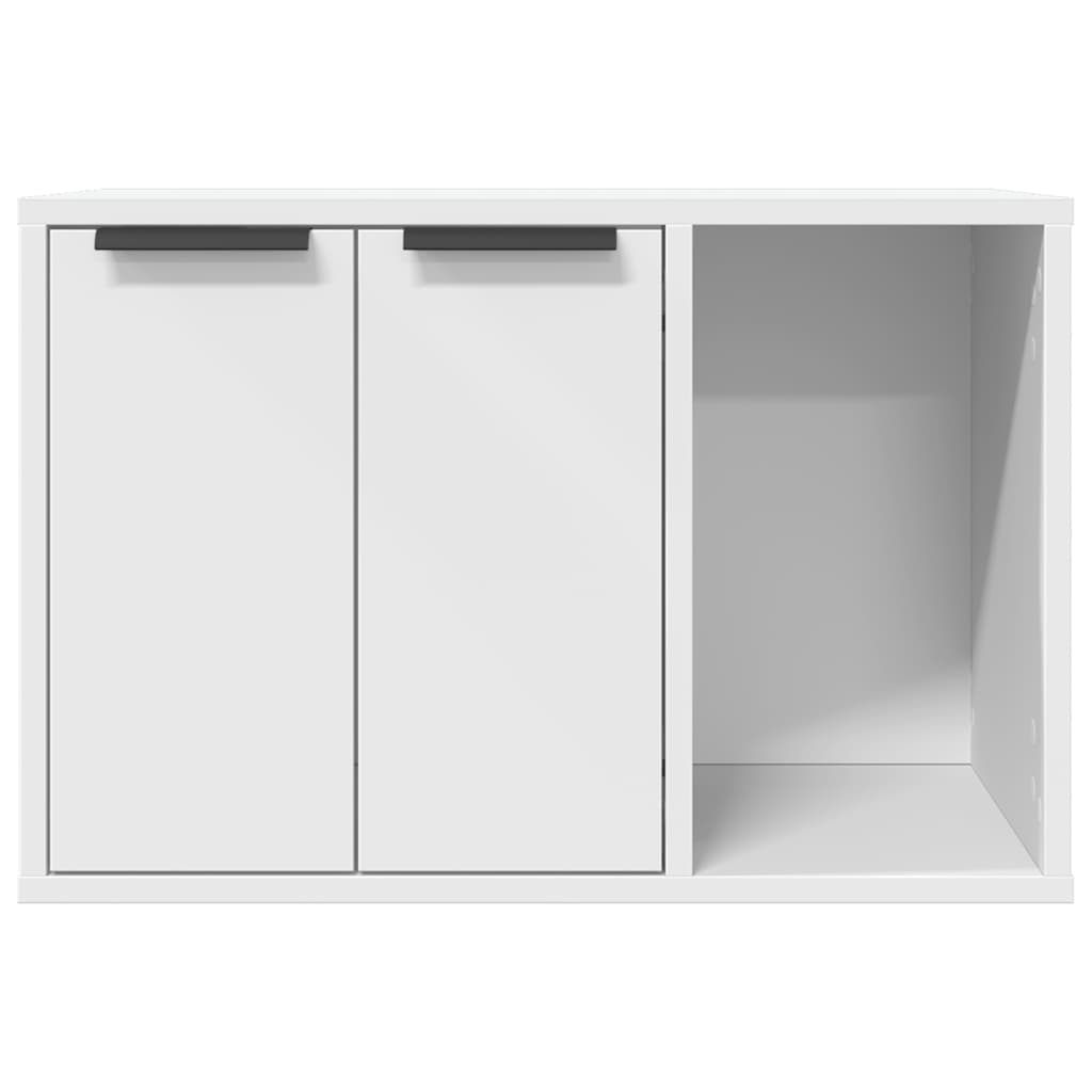 NNEVL Cat Litter Box Enclosure White 60x40x40 cm Engineered Wood