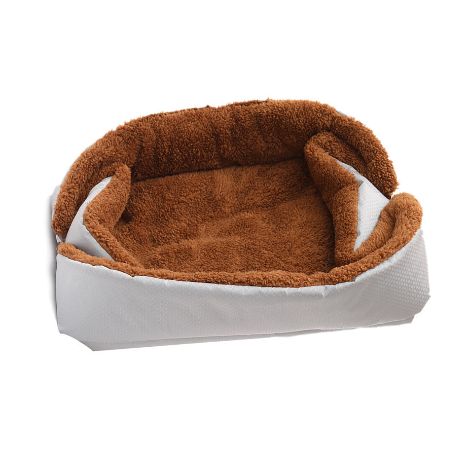 NNEAGS 2X Silver Dual-purpose Cushion Nest Cat Dog Bed Warm Plush Kennel Mat Pet Home Travel Essentials