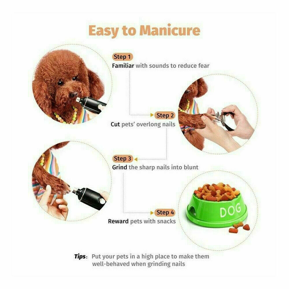 Electric Nail Grinder for Dogs and Cats - Professional Grooming Tool for Claw Care