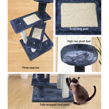 I.Pet Cat Tree Tower Scratching Post Scratcher Wood Condo Bed Toys Play Ladder