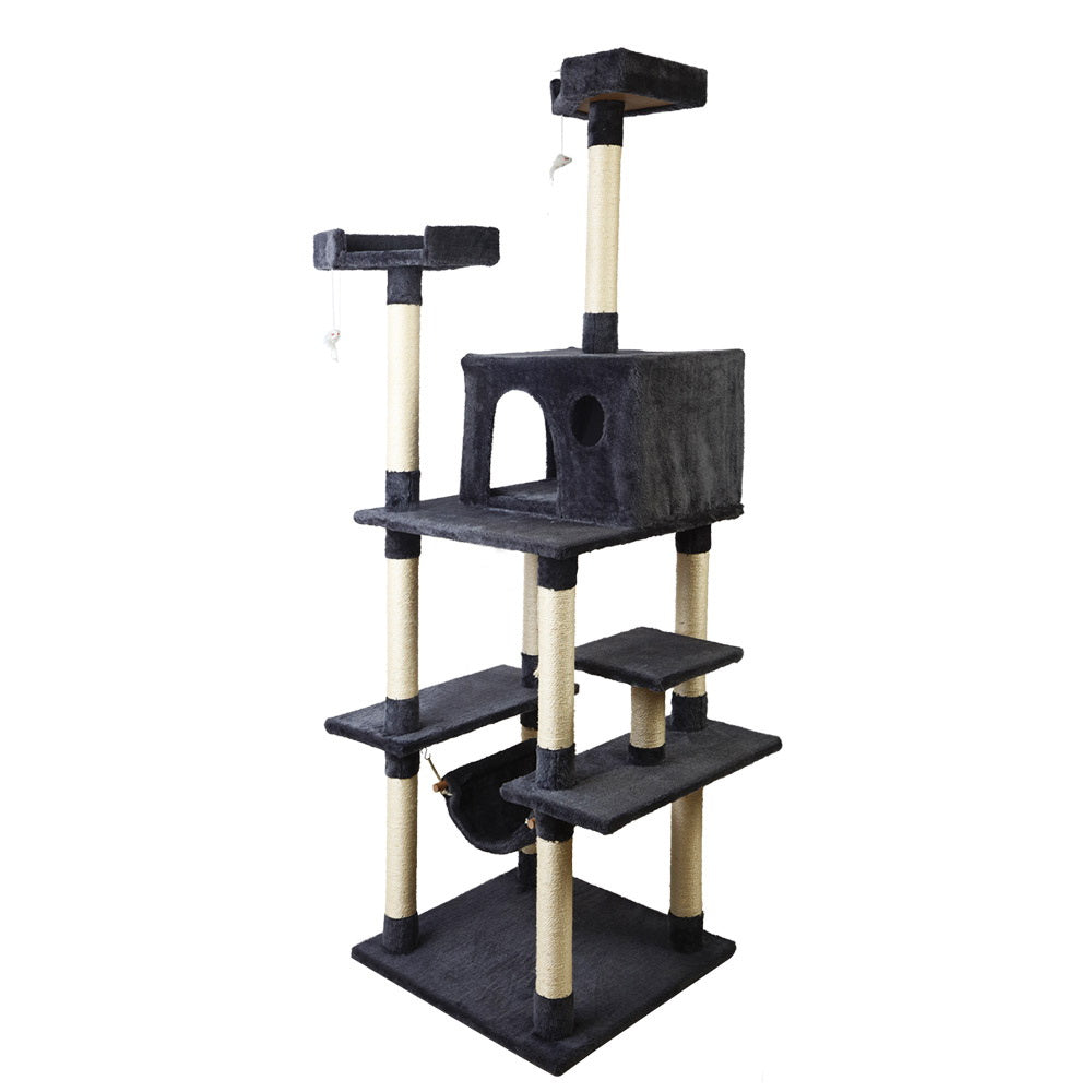 I.Pet Cat Tree Tower Scratching Post Wood Scratcher Condo Toys Trees Bed Large
