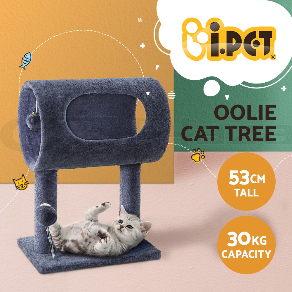 I.Pet Cat Tree Tower Scratching Post Scratcher Wood Condo Bed Toys Play Ladder
