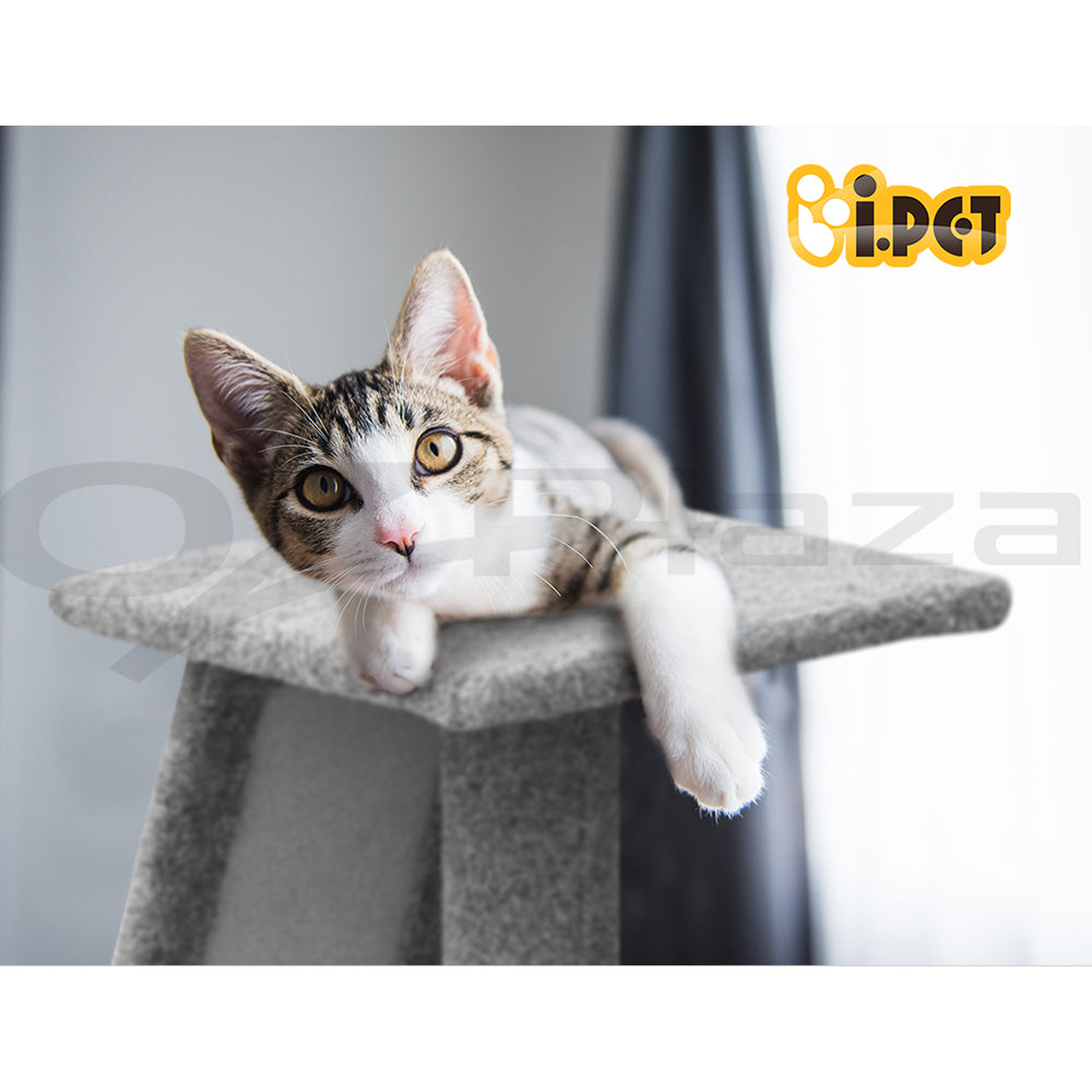 I.Pet Cat Tree Tower Scratching Post Scratcher Wood Condo Bed Toys Play Ladder