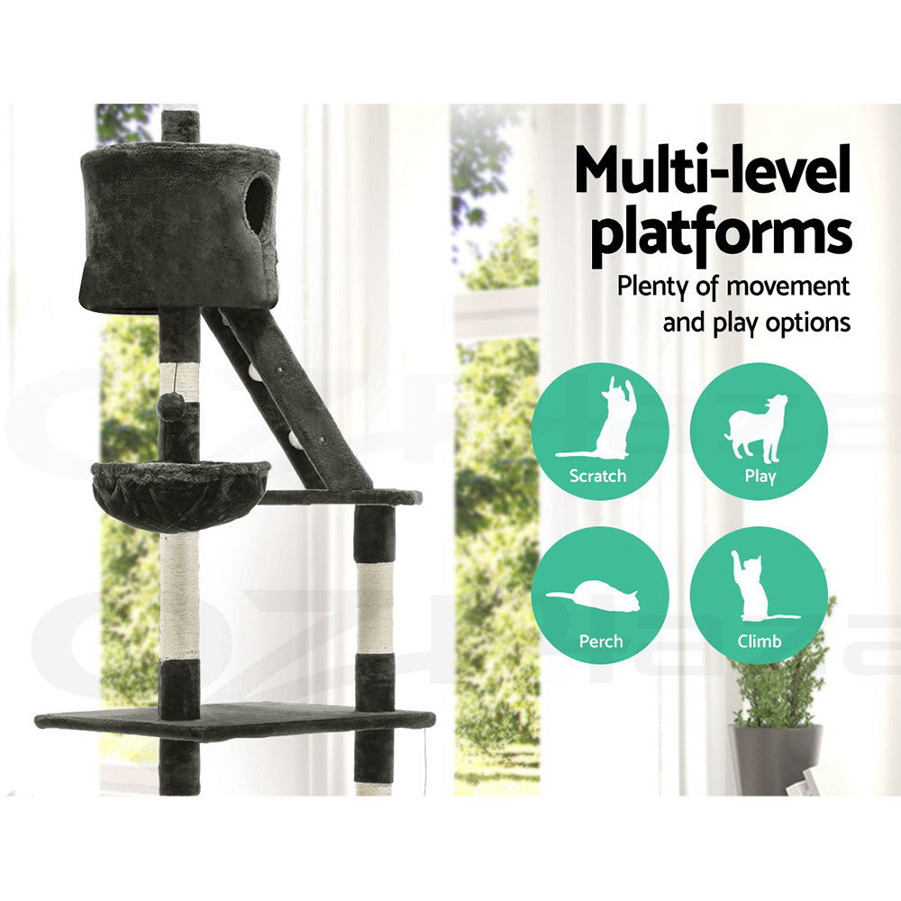 I.Pet Cat Tree Tower Scratching Post Wood Scratcher Condo Toys Trees Bed Large