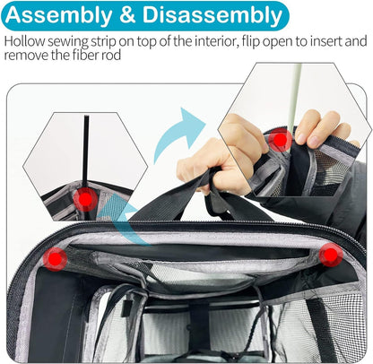 TSA Approved Pet Carrier for Small Medium Cats and Dogs | Dog Carrier with Adequate Ventilation | 4 Mesh Windows, 3 Entrance, Locking Safety Zippers, Padded Shoulder Strap, Black