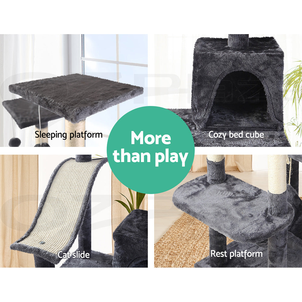 I.Pet Cat Tree Tower Scratching Post Wood Scratcher Condo Toys Trees Bed Large