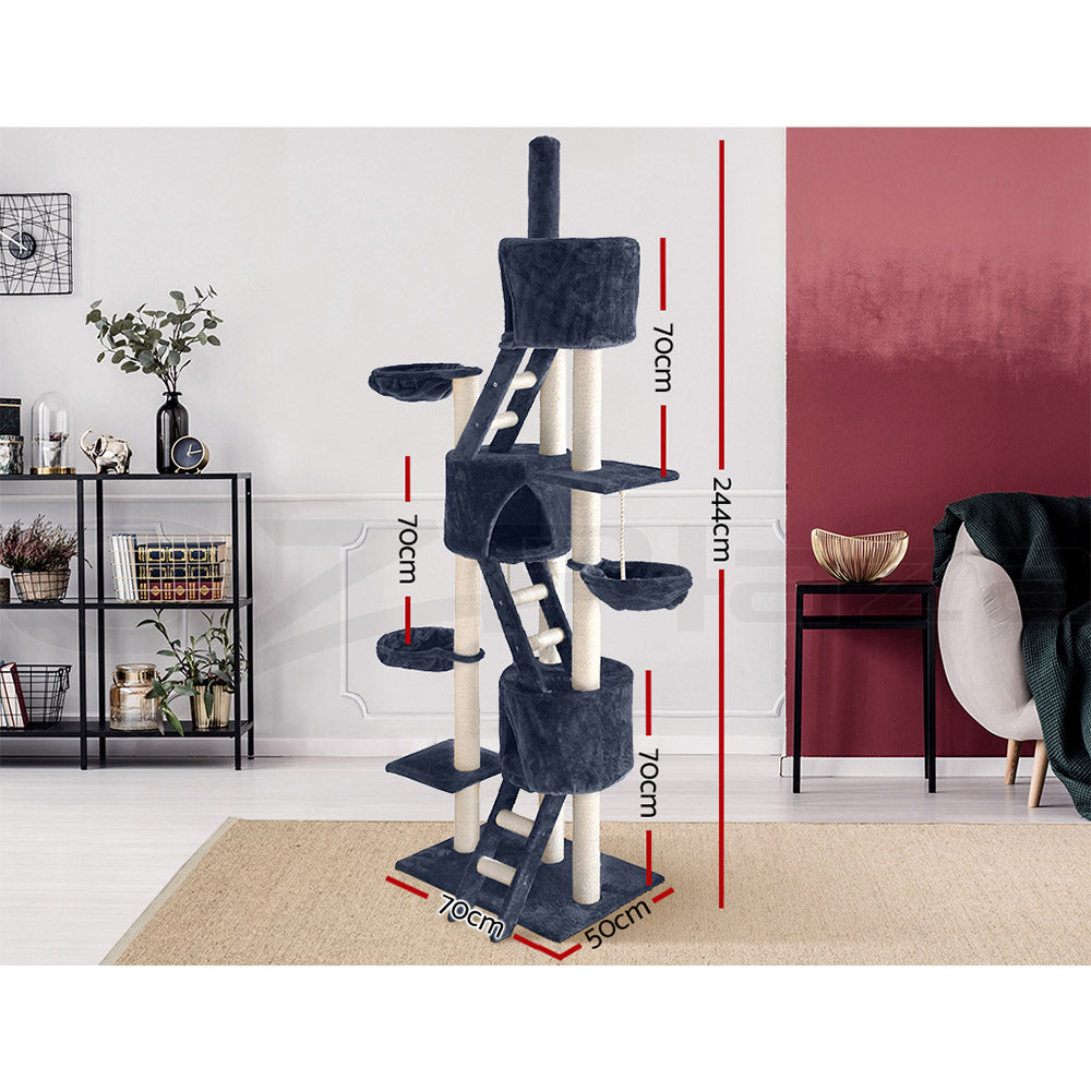 I.Pet Cat Tree Tower Scratching Post Wood Scratcher Condo Toys Trees Bed Large