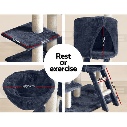 I.Pet Cat Tree Tower Scratching Post Wood Scratcher Condo Toys Trees Bed Large