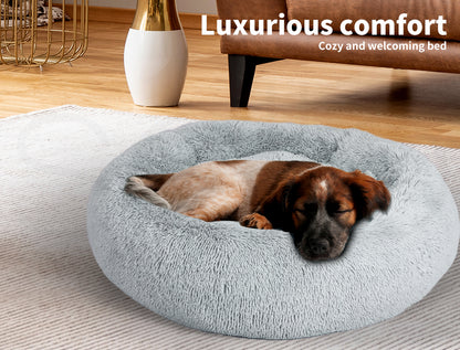 Pawz Dog Calming Bed Warm Soft Plush Thicker round Comfy Sleeping Large Washable