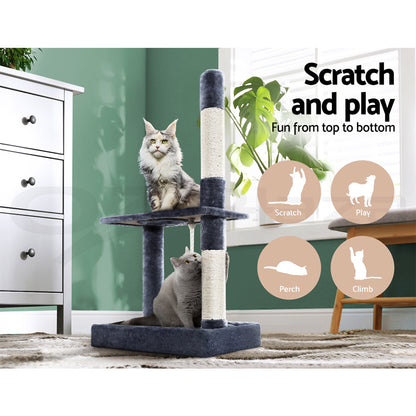 I.Pet Cat Tree Tower Scratching Post Scratcher Wood Condo Bed Toys Play Ladder