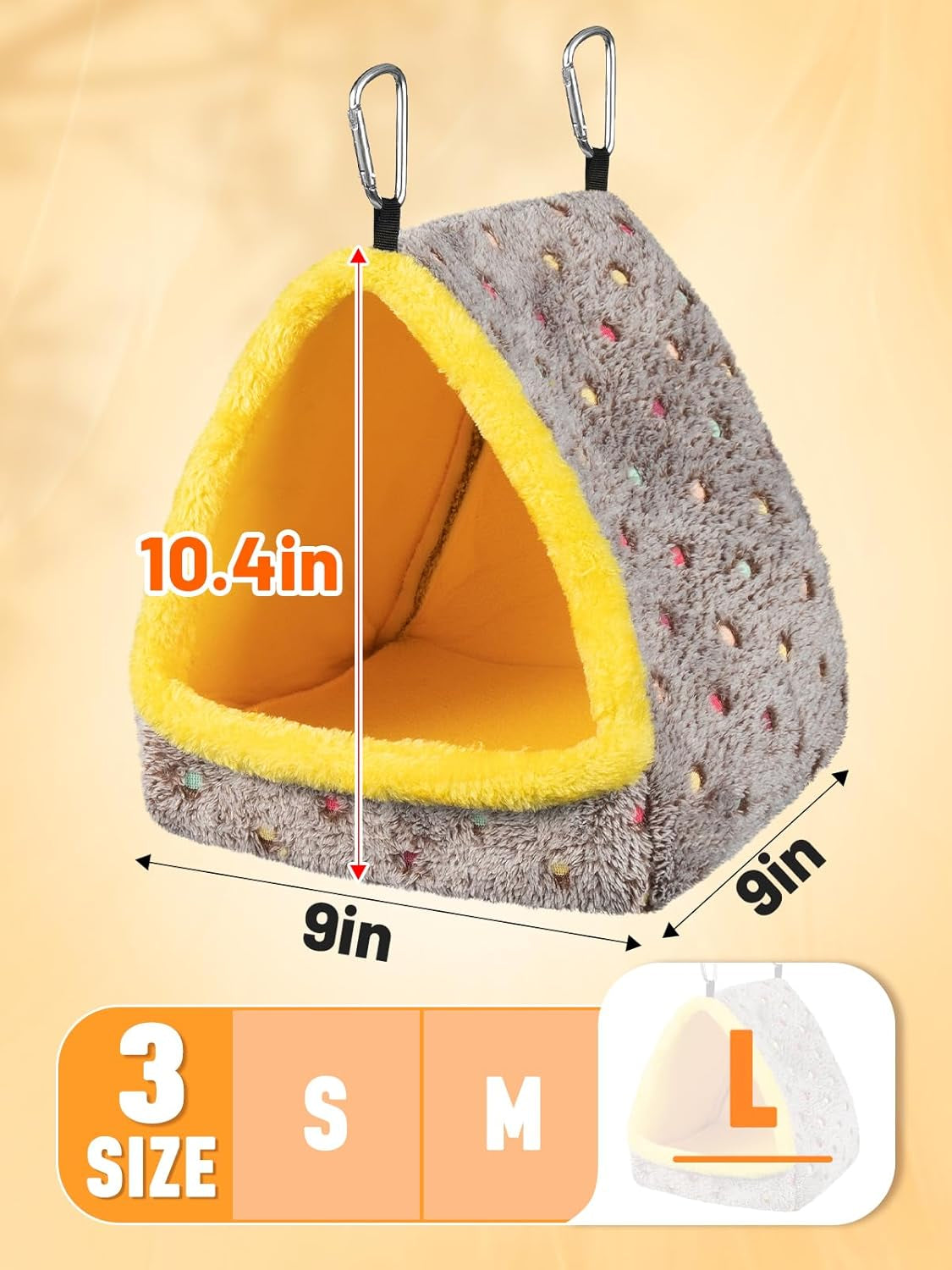 Large Winter Warm Bird Nest House, Comfortable Bird Bed for Cage with Mat, Hanging Hammock Shed Hideaway Hut for Macaws African Grey Amazon Parrots
