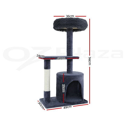 I.Pet Cat Tree Tower Scratching Post Scratcher Wood Condo Bed Toys Play Ladder