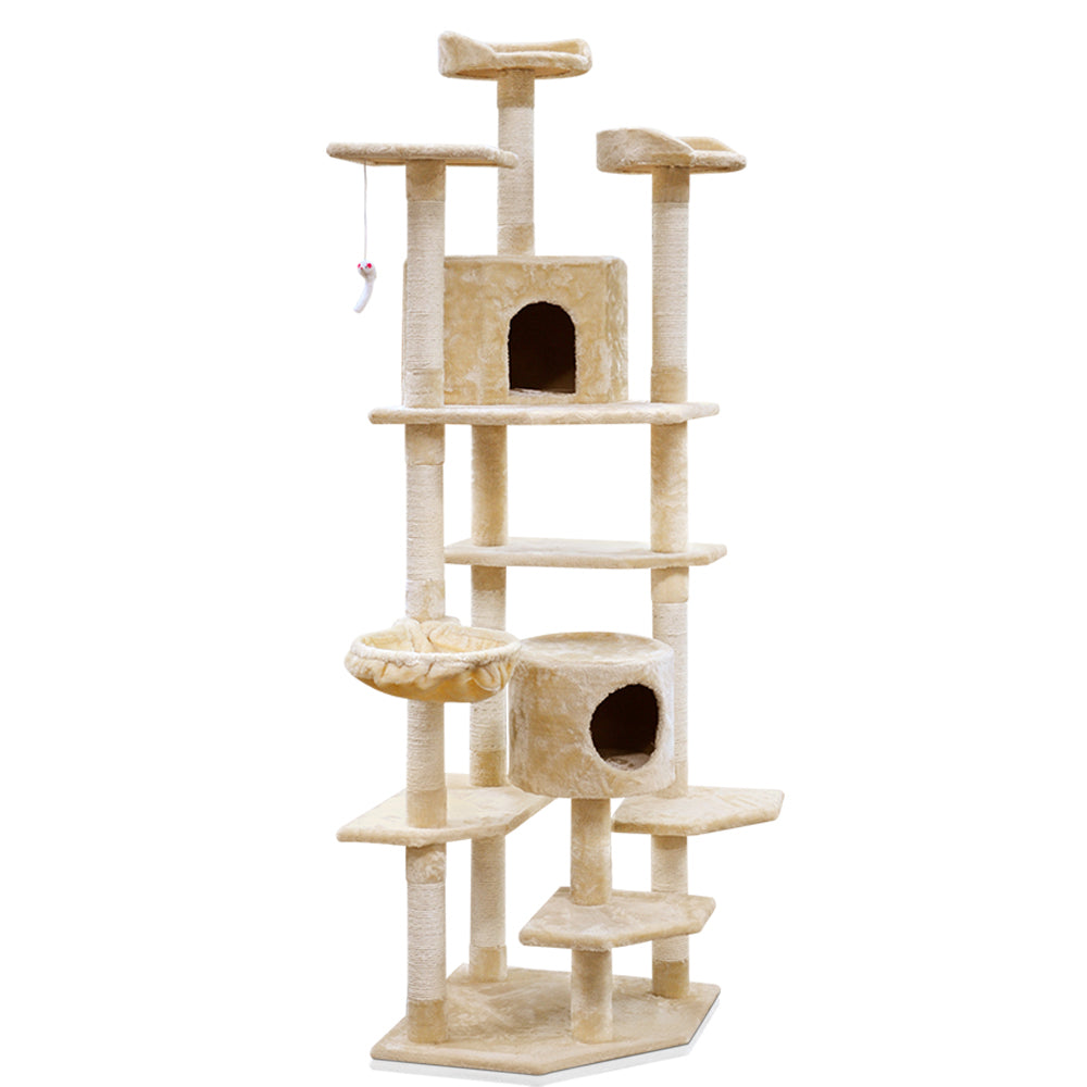 I.Pet Cat Tree Tower Scratching Post Wood Scratcher Condo Toys Trees Bed Large