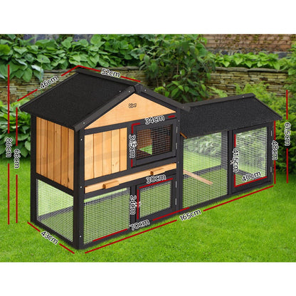 I.Pet Chicken Coop Rabbit Hutch Extra Large Run House Cage Wooden Bunny Outdoor