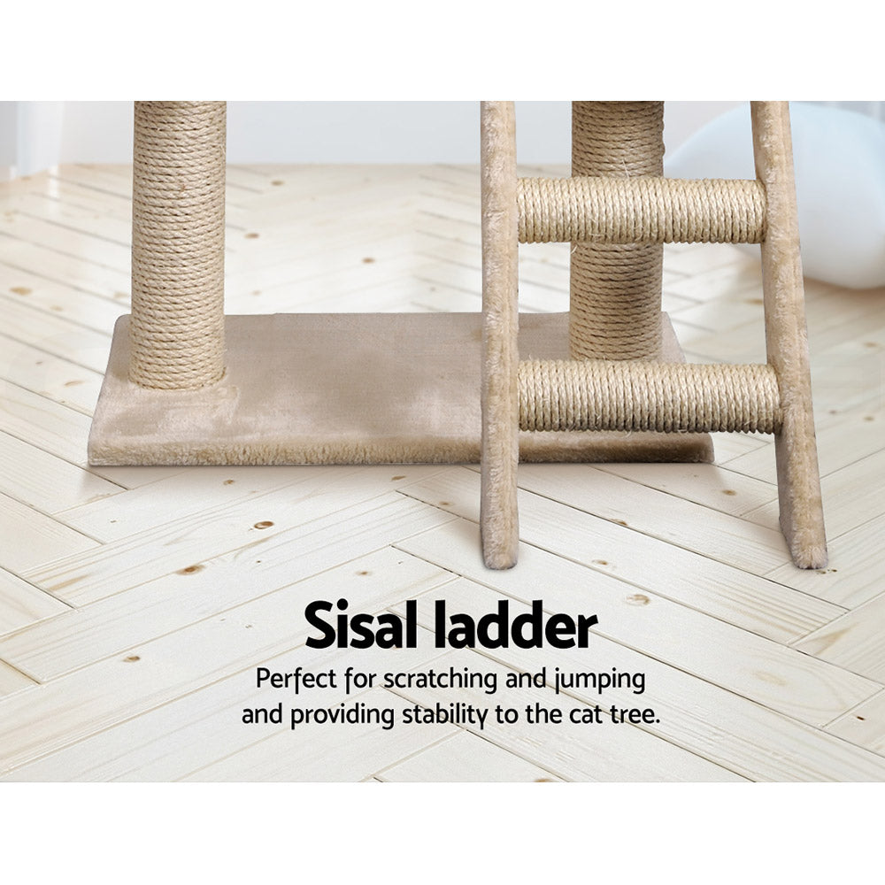 I.Pet Cat Tree Tower Scratching Post Scratcher Wood Condo Bed Toys Play Ladder