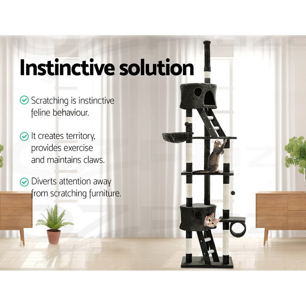 I.Pet Cat Tree Tower Scratching Post Wood Scratcher Condo Toys Trees Bed Large