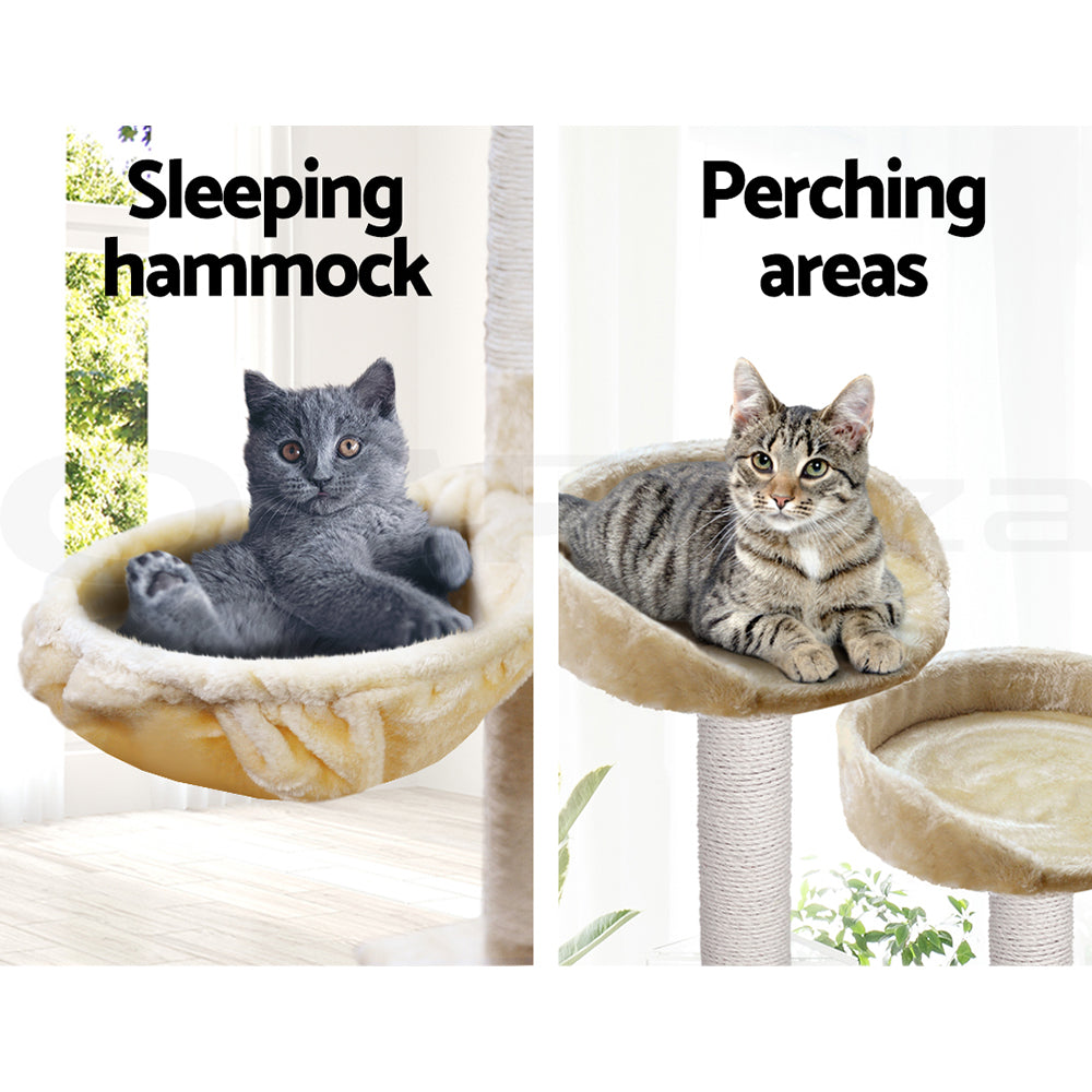I.Pet Cat Tree Tower Scratching Post Wood Scratcher Condo Toys Trees Bed Large