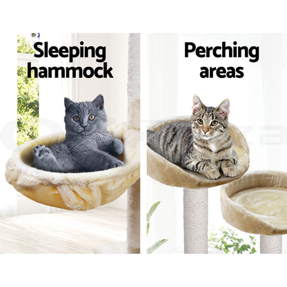 I.Pet Cat Tree Tower Scratching Post Wood Scratcher Condo Toys Trees Bed Large