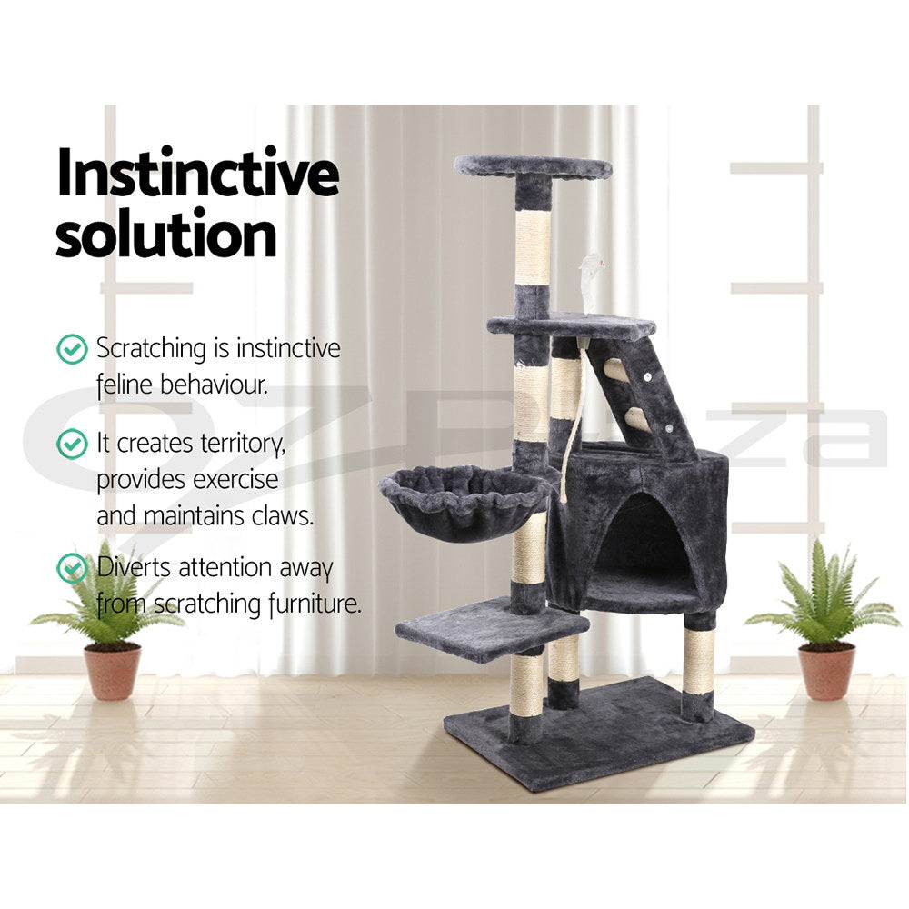 I.Pet Cat Tree Tower Scratching Post Scratcher Wood Condo Bed Toys Play Ladder