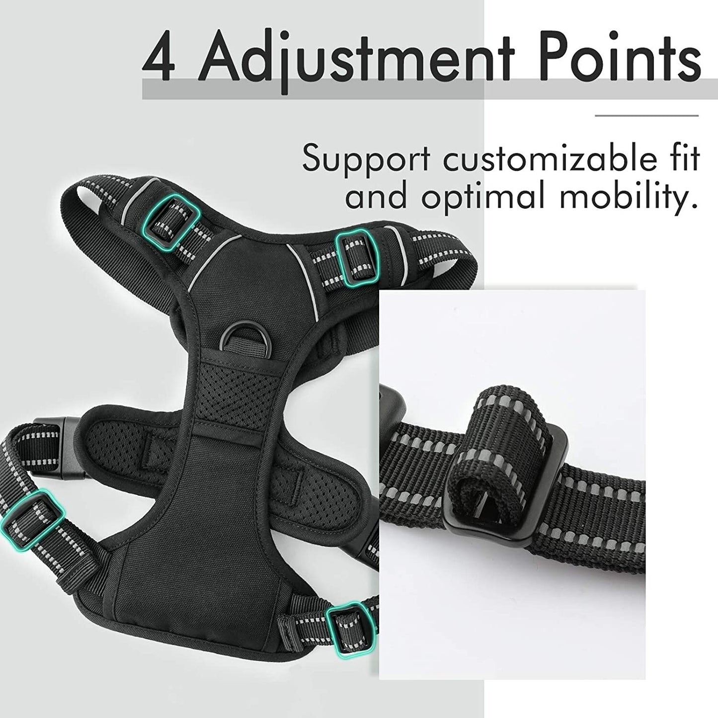 Rabbitgoo Adjustable No-Pull Front Range Dog Harness for Large Pets