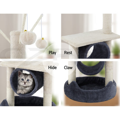 I.Pet Cat Tree Tower Scratching Post Scratcher Wood Condo Bed Toys Play Ladder
