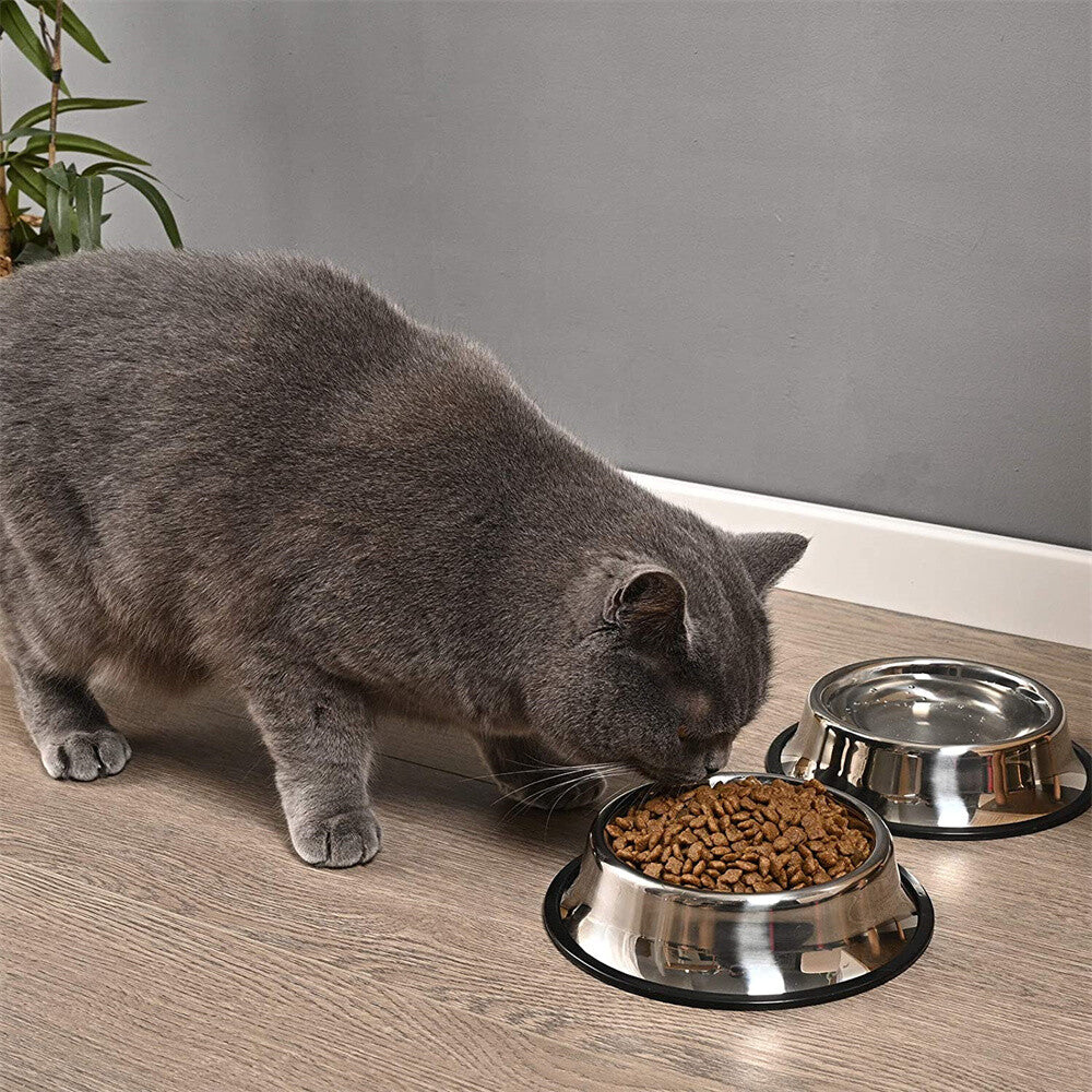 790Ml Pet Dog Puppy Food Water Dish Feeder Bowl Stainless Steel Non Slip Durable