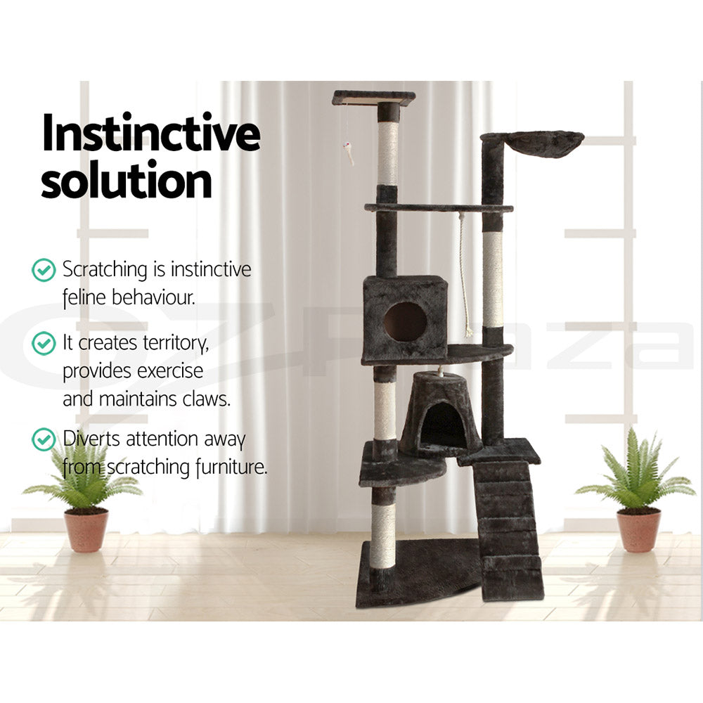 I.Pet Cat Tree Tower Scratching Post Wood Scratcher Condo Toys Trees Bed Large