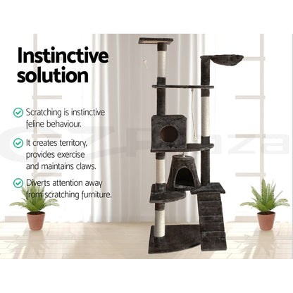 I.Pet Cat Tree Tower Scratching Post Wood Scratcher Condo Toys Trees Bed Large