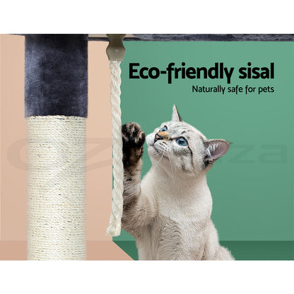 I.Pet Cat Tree Tower Scratching Post Scratcher Wood Condo Bed Toys Play Ladder