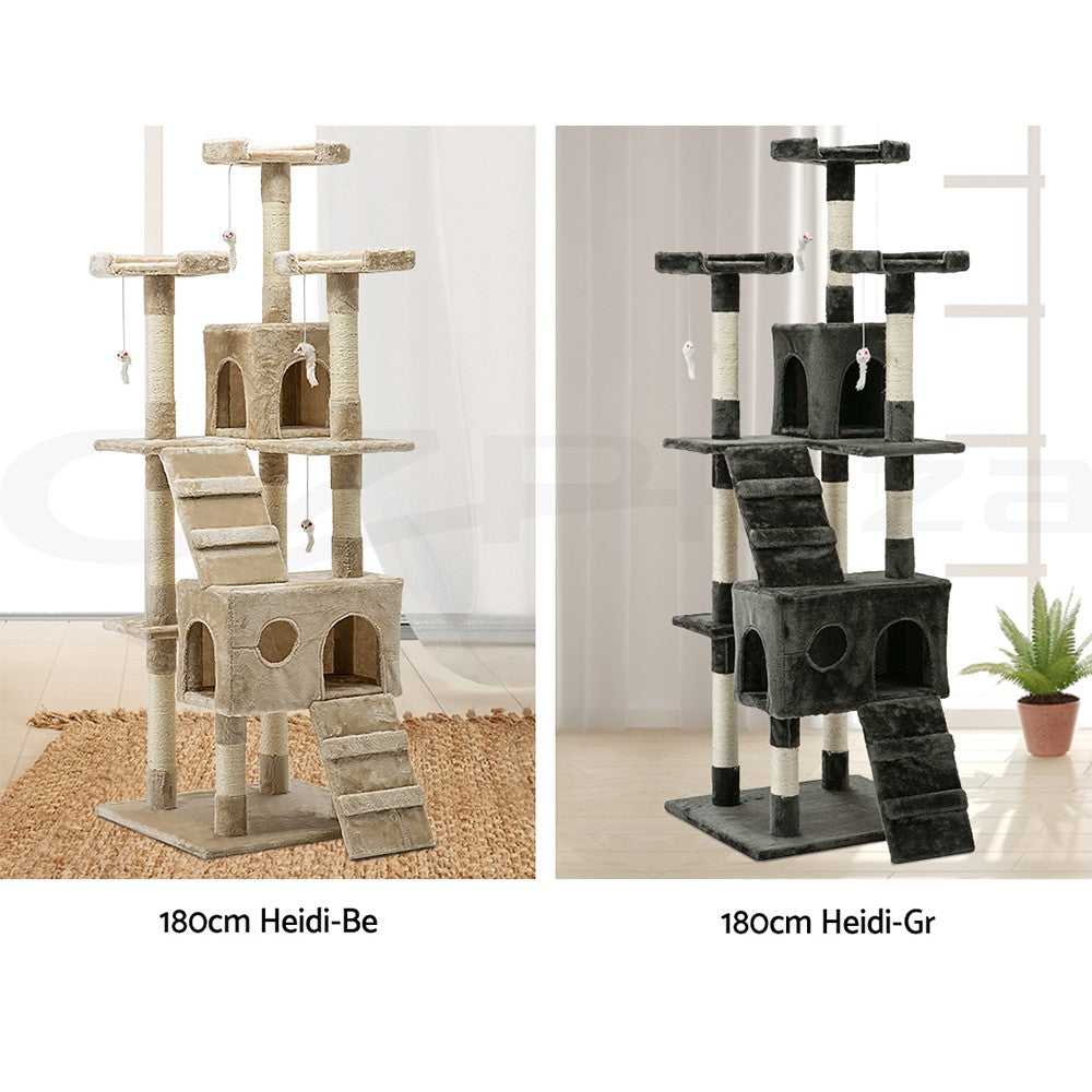 I.Pet Cat Tree Tower Scratching Post Wood Scratcher Condo Toys Trees Bed Large