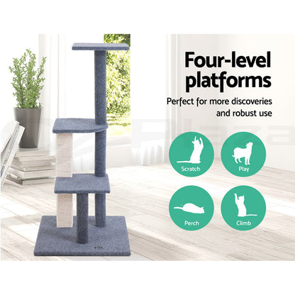 I.Pet Cat Tree Tower Scratching Post Scratcher Wood Condo Bed Toys Play Ladder