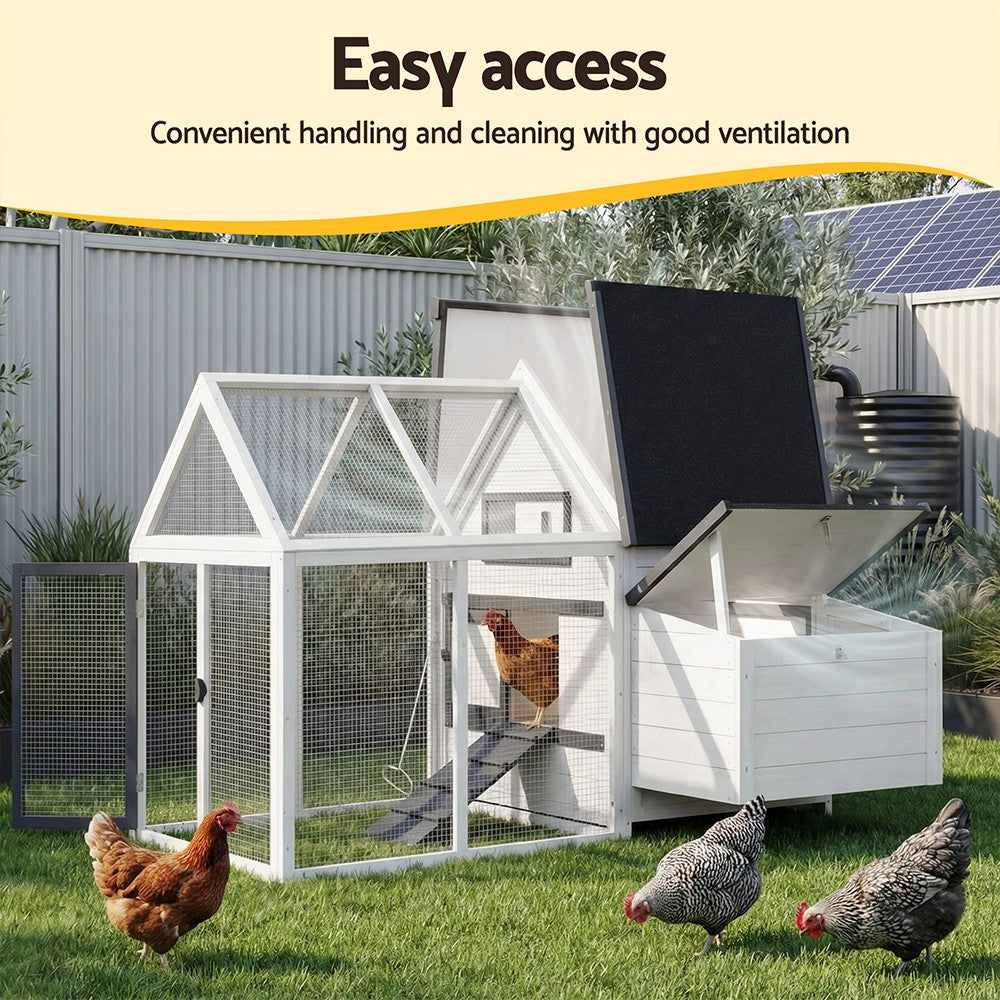 I.Pet Chicken Coop Rabbit Hutch Large House Run Cage XL Pet Hutch Bunny Wooden