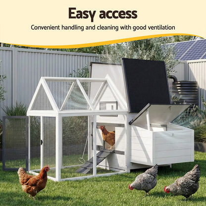 I.Pet Chicken Coop Rabbit Hutch Large House Run Cage XL Pet Hutch Bunny Wooden