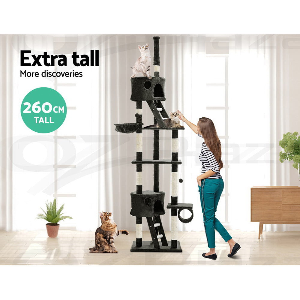 I.Pet Cat Tree Tower Scratching Post Wood Scratcher Condo Toys Trees Bed Large