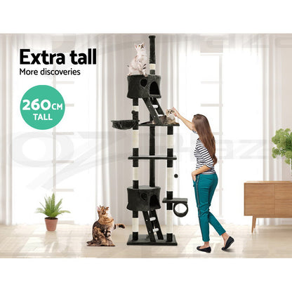 I.Pet Cat Tree Tower Scratching Post Wood Scratcher Condo Toys Trees Bed Large