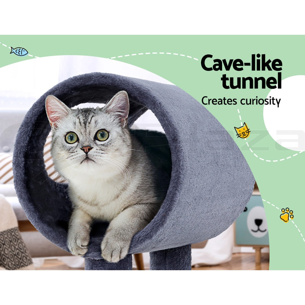 I.Pet Cat Tree Tower Scratching Post Scratcher Wood Condo Bed Toys Play Ladder
