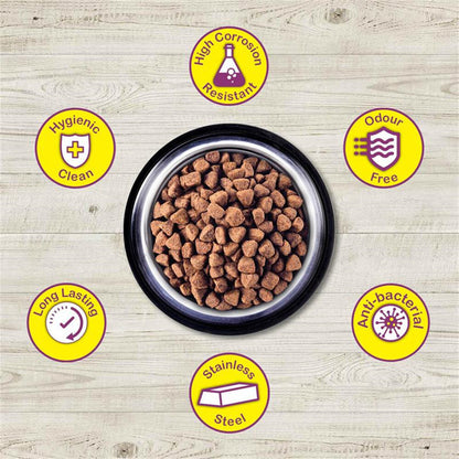 790Ml Pet Dog Puppy Food Water Dish Feeder Bowl Stainless Steel Non Slip Durable