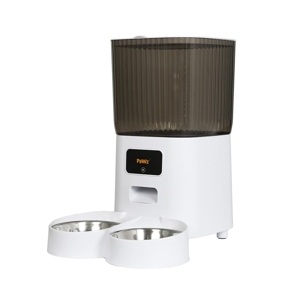 Pawz 5L Automatic Pet Feeder with Dual Bowls for Dogs and Cats - Smart Food Dispenser with Timer