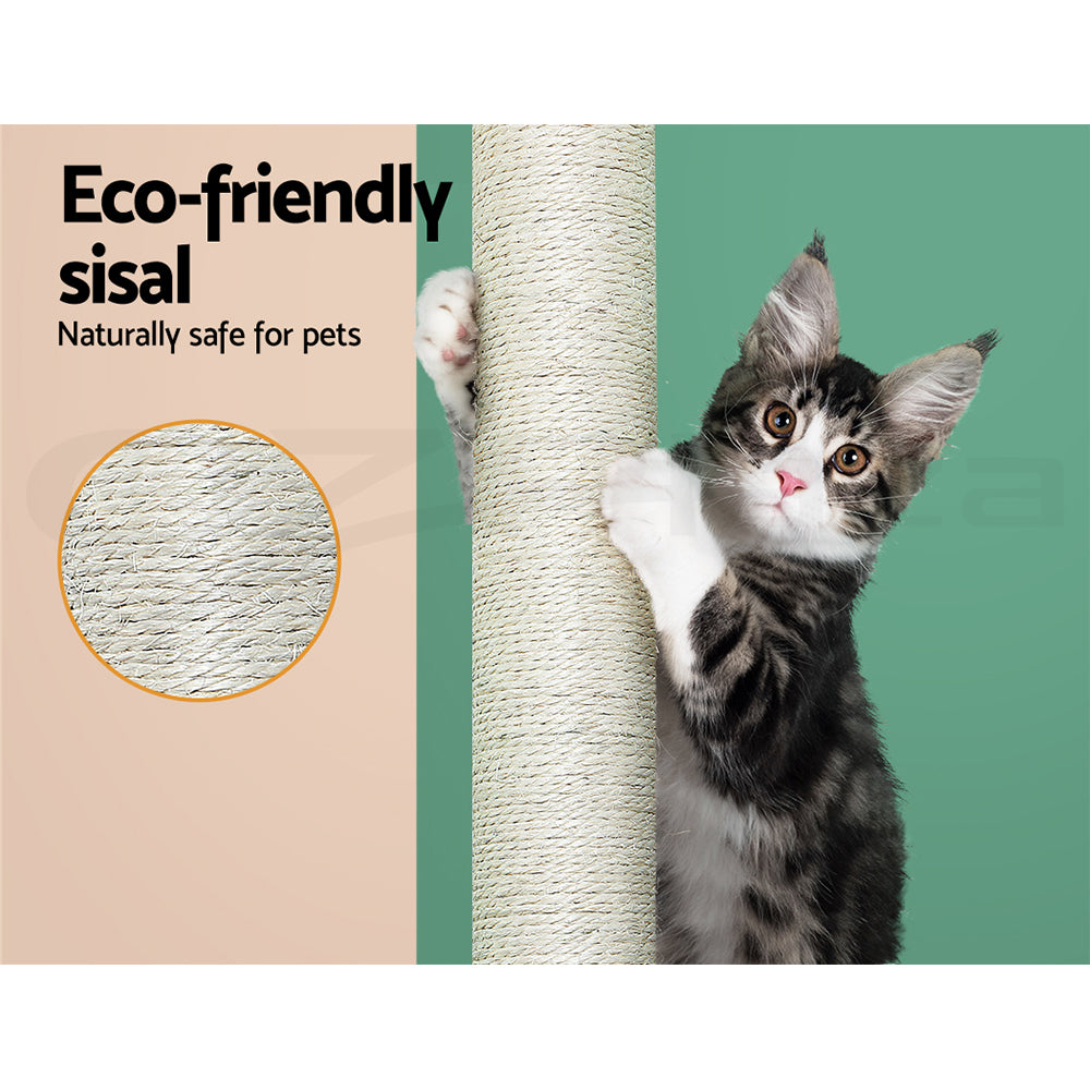 I.Pet Cat Tree Tower Scratching Post Scratcher Wood Condo Bed Toys Play Ladder