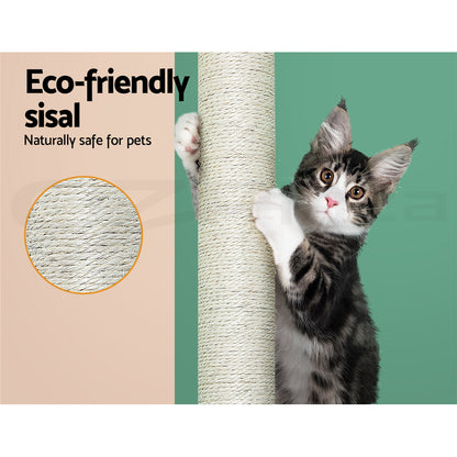 I.Pet Cat Tree Tower Scratching Post Scratcher Wood Condo Bed Toys Play Ladder