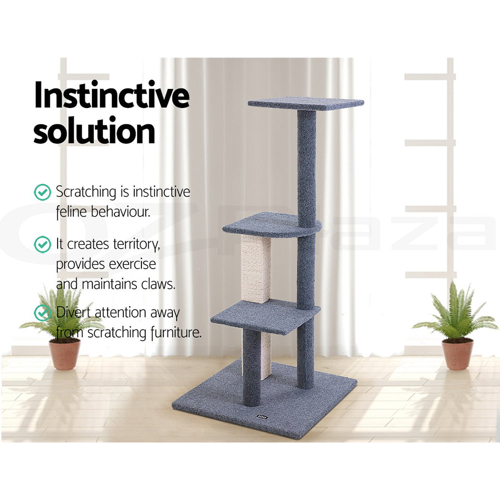 I.Pet Cat Tree Tower Scratching Post Scratcher Wood Condo Bed Toys Play Ladder
