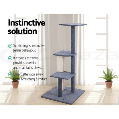 I.Pet Cat Tree Tower Scratching Post Scratcher Wood Condo Bed Toys Play Ladder