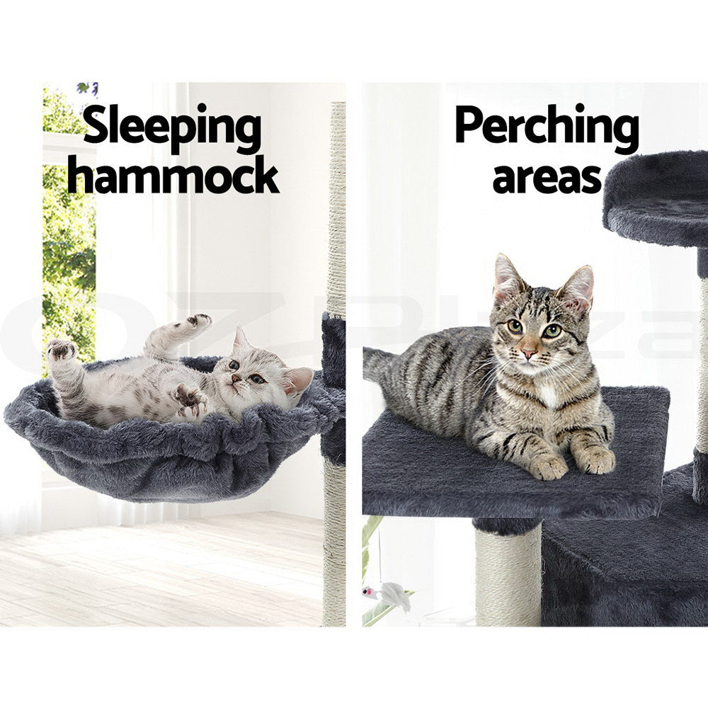 I.Pet Cat Tree Tower Scratching Post Wood Scratcher Condo Toys Trees Bed Large