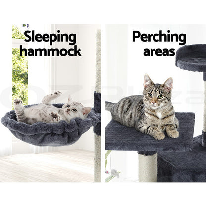 I.Pet Cat Tree Tower Scratching Post Wood Scratcher Condo Toys Trees Bed Large