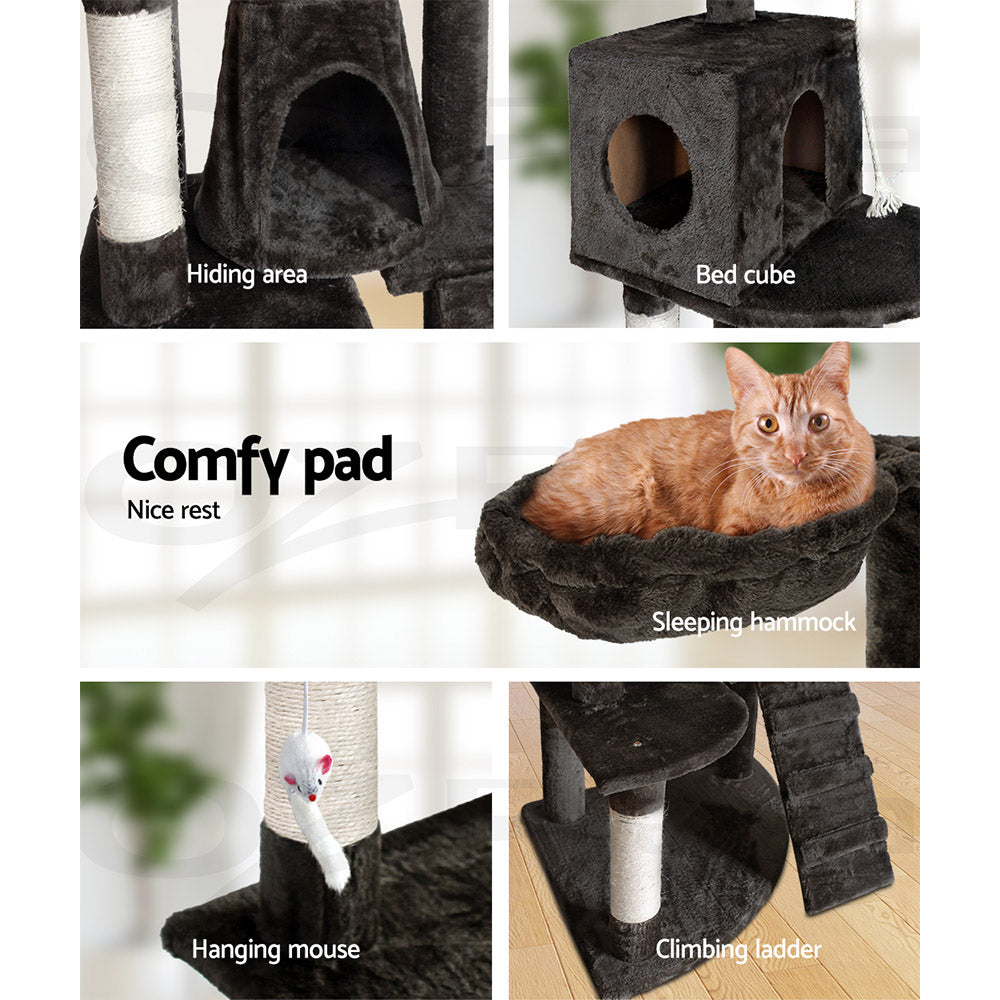 I.Pet Cat Tree Tower Scratching Post Wood Scratcher Condo Toys Trees Bed Large