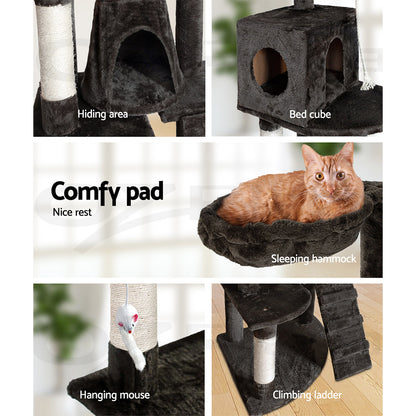 I.Pet Cat Tree Tower Scratching Post Wood Scratcher Condo Toys Trees Bed Large