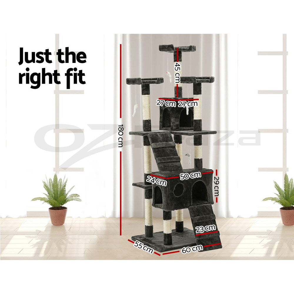 I.Pet Cat Tree Tower Scratching Post Wood Scratcher Condo Toys Trees Bed Large