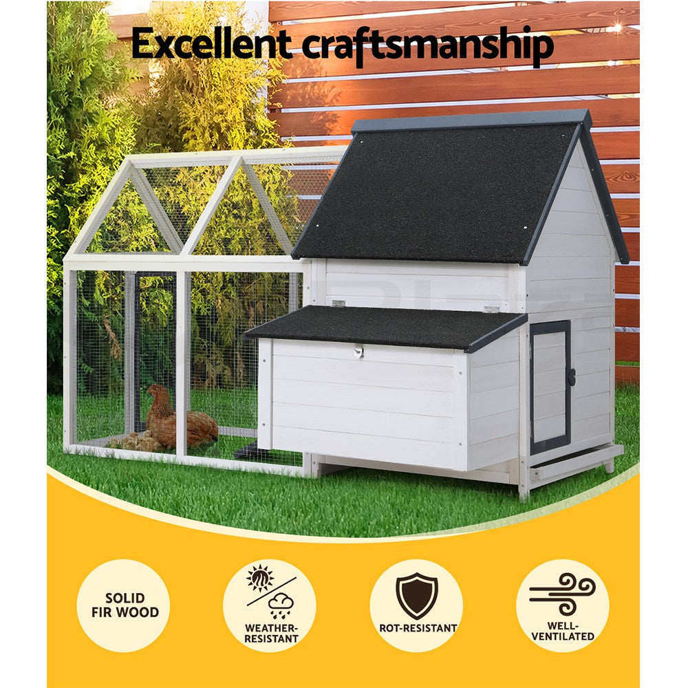I.Pet Chicken Coop Rabbit Hutch Large House Run Cage XL Pet Hutch Bunny Wooden