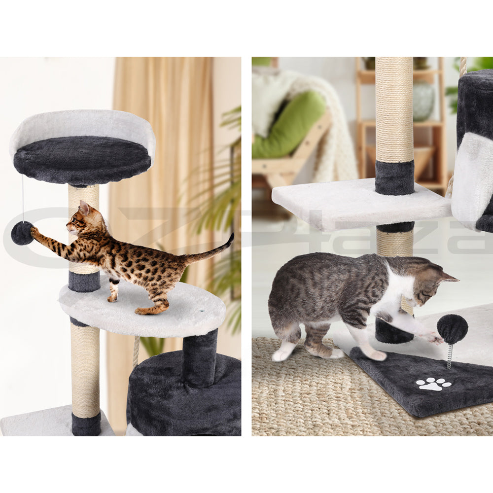 I.Pet Cat Tree Tower Scratching Post Scratcher Wood Condo Bed Toys Play Ladder
